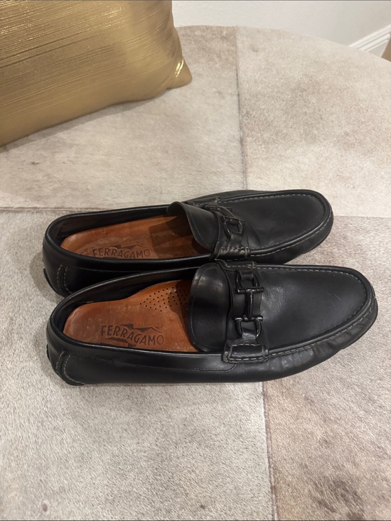 Salvatore Ferragamo Black Leather Bit-Detail Slip-On Loafers main image 4